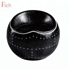 Classic Design Aviator Ball Chair Furniture Black Rivet Leather Aluminum Eye Chair